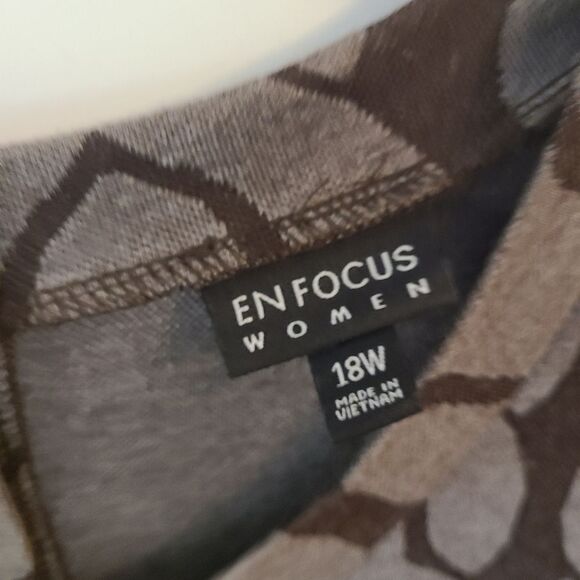 Enfocus Knit Stretch Plus Pullover Brown Dress - Picture 5 of 8